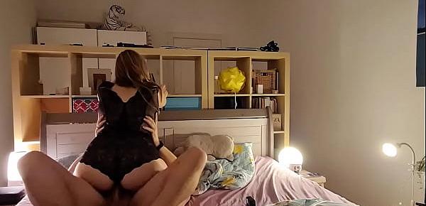  Cute teen got her juicy pussy licked, gives a deepthroat blowjob and ruins his orgasm with her tight pussy - ENFJandINFP
